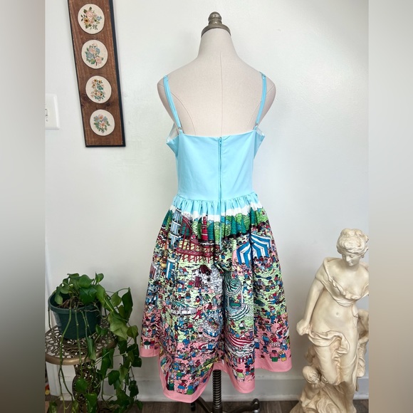 Modcloth Unique Vintage Where's Waldo Fairground Summer Darcy Swing Dress Large - Picture 13 of 13